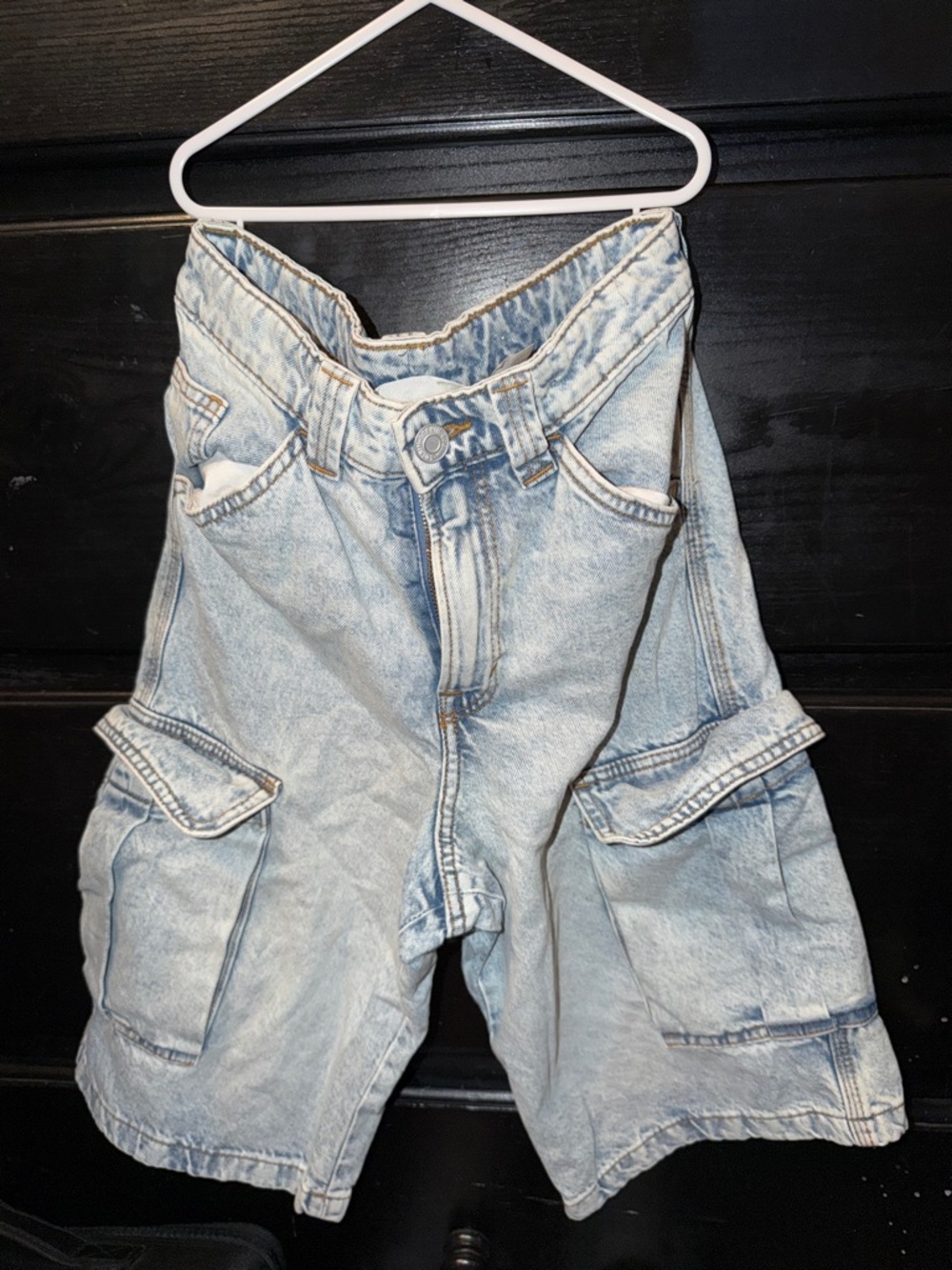 H&M Light Blue Denim Cargo Shorts
